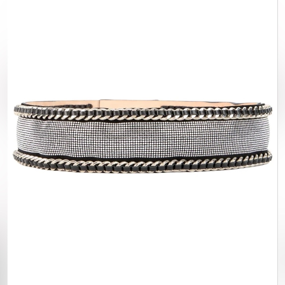 Balmain Elegant Black and Silver Belt